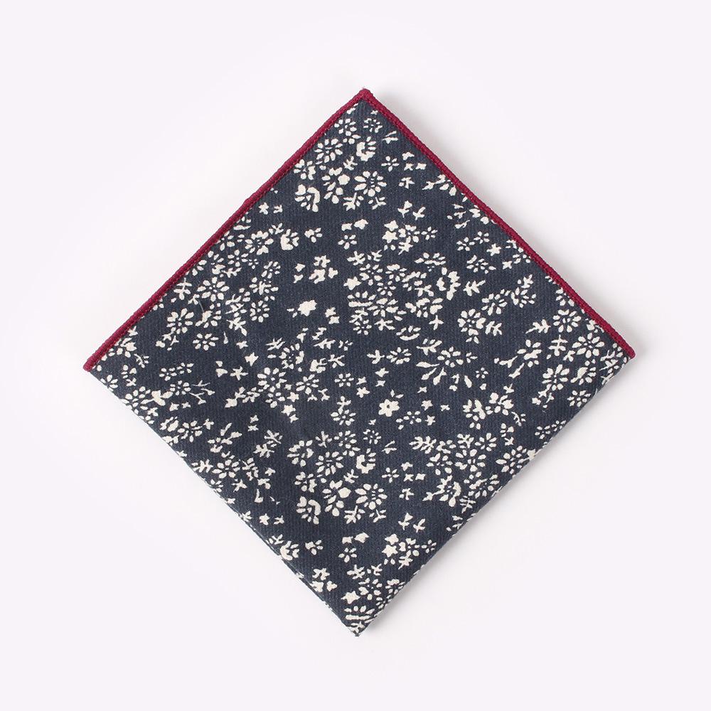 Menn& #39 ; s 100%  bomullsblomstlommetørkle for mann bryllupstrykk lomme med firkantede brysthåndkledresser hankies 23*23cm: 6