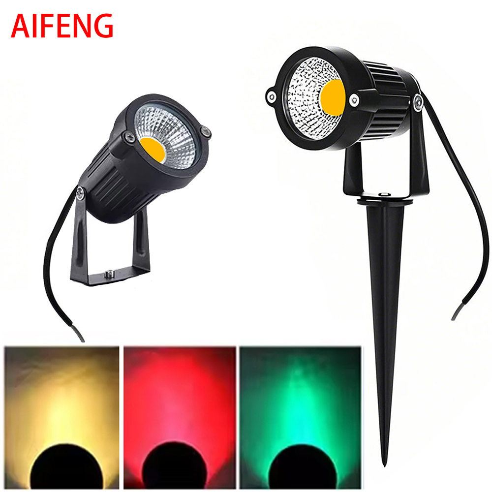 Led havebelysning 5w udendørs græsplænelampe vandtæt belysning havesti spotlights  ac85v-265v dc12v