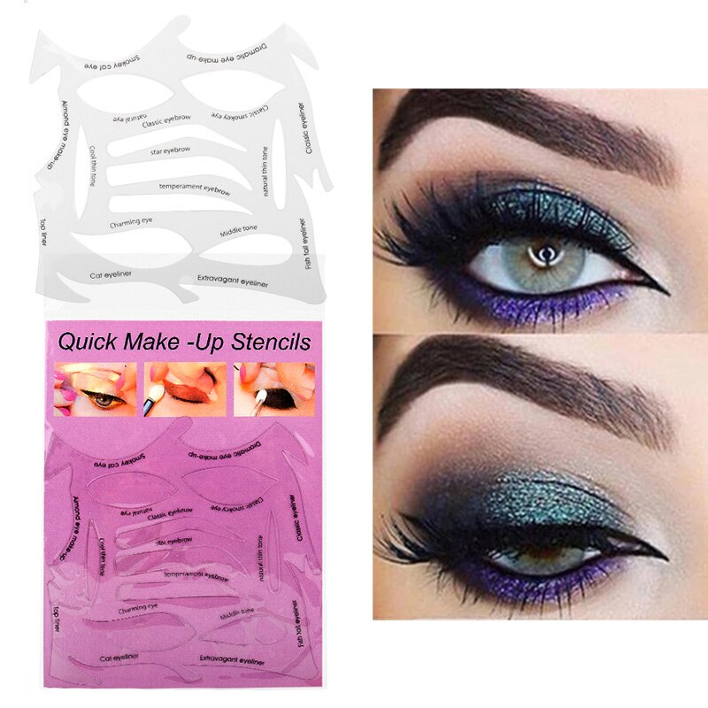 Plantilla reutilizable para delineador de ojos, herramientas de maquillaje, Moldel, guía de dibujo, Estilismo, DIY