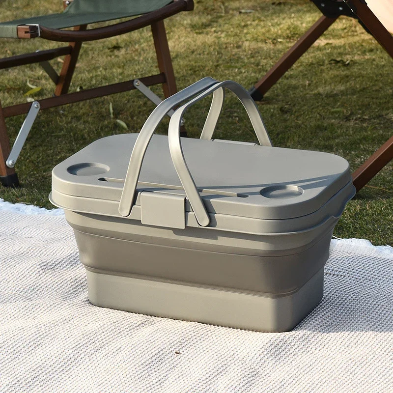 Picknick korb große Kapazität tragbare vielseitige faltbare wasserdichte Aufbewahrung lögesungen für Camping Ich bin Freien zu Hause Camping korb: Armee Grün