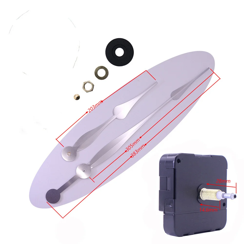 High Torque Quartz Wall Clock Movement Silent DIY Clock Mechanism 30cm Long Metal Clock Needle Large Torque Movement Parts: Blue