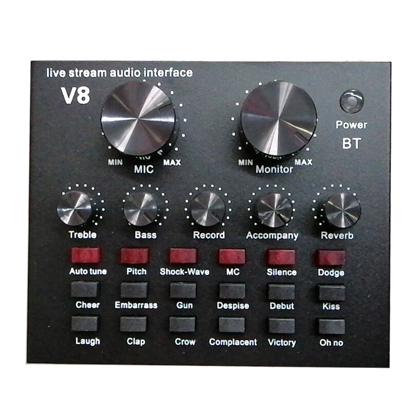 V8 mobiele telefoon microfoon live usb externe geluidskaart voor mobiele computer o interface geluidskaart met bluetooth: Default Title
