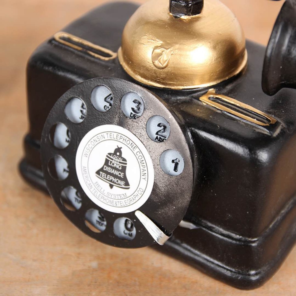 Retro gør gammel harpiks pendul antik telefon hjem bar cafe desktop dekoration 3
