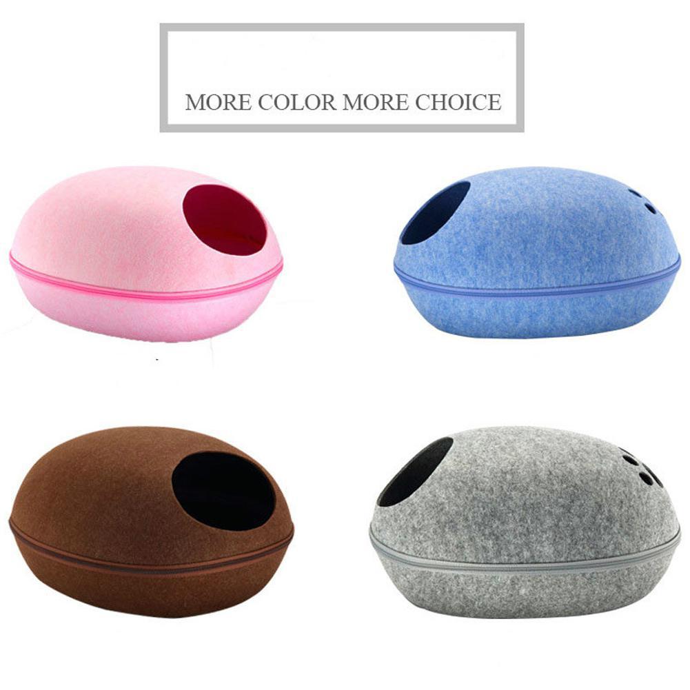 Kat Huis Nest Met Rits Afneembare Kussen Hond Mat Eivorm Hond Kennel Kat Bed Vilt Doek Katten Grot Slapen mat Huisdier Bed