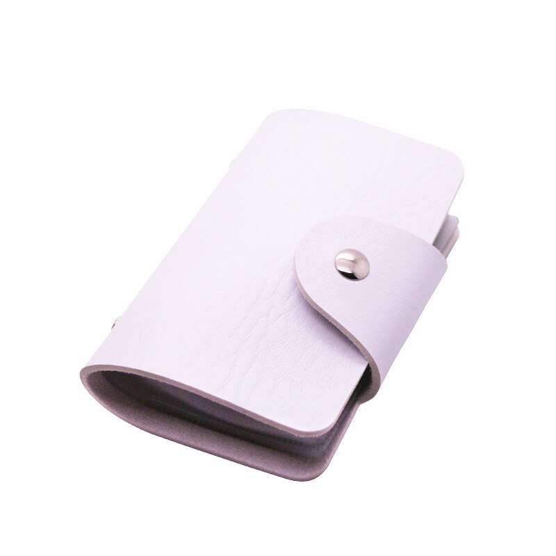 Porte-cartes de crédit 24 Bits, en PU, couleur unie, grande capacité, rangement, Clip, organisateur, étui pour identification, pochette: style 1 white