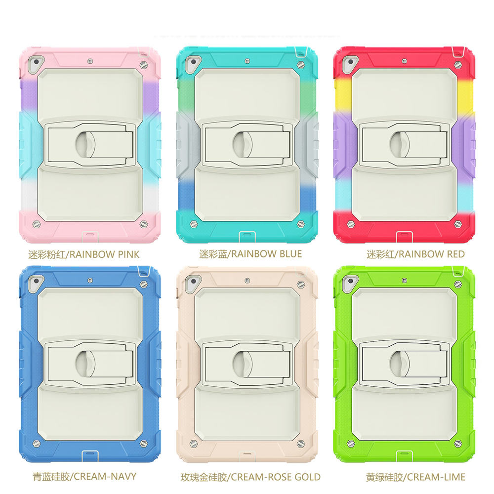 For Apple iPad 9.7 Air 2 Pro 9.7 A1566 A1822 A1893 Case Kids Safe Silicon PC Hybrid Shockproof Stand Tablet Cover