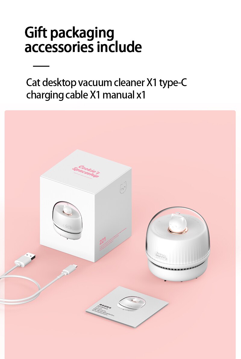 Kat Desktop Stofzuiger Usb Student Kleine Draagbare Leuke Huisdier Stofzuiger Bureau Toetsenbord Reiniger