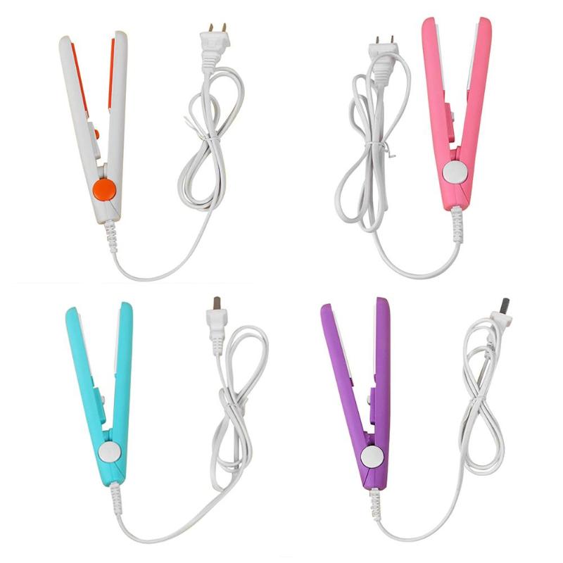 Mini Ceramic Electric Hair Straightener Curling Iron Straightening Corrugated Irons Home DIY Hair Styling Tools Flat Tools