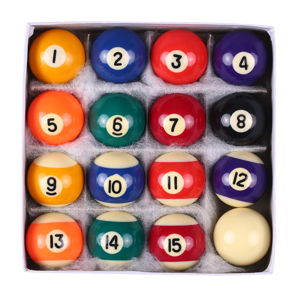 16PCS 38MM Children Kids Billiards Table Balls Set Resin Small Pool Cue Balls Set ball game