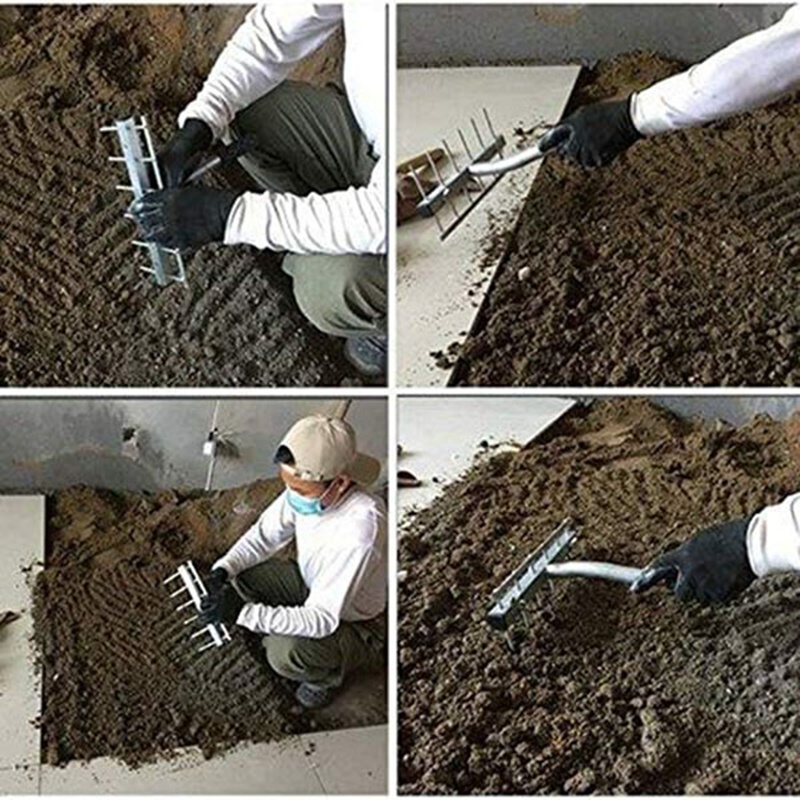 LBER Tile Mortar Rake Tile Leveler Flat Sand Leveling For Floor Tiles Detachable Multifunction Paving Tool For Masons