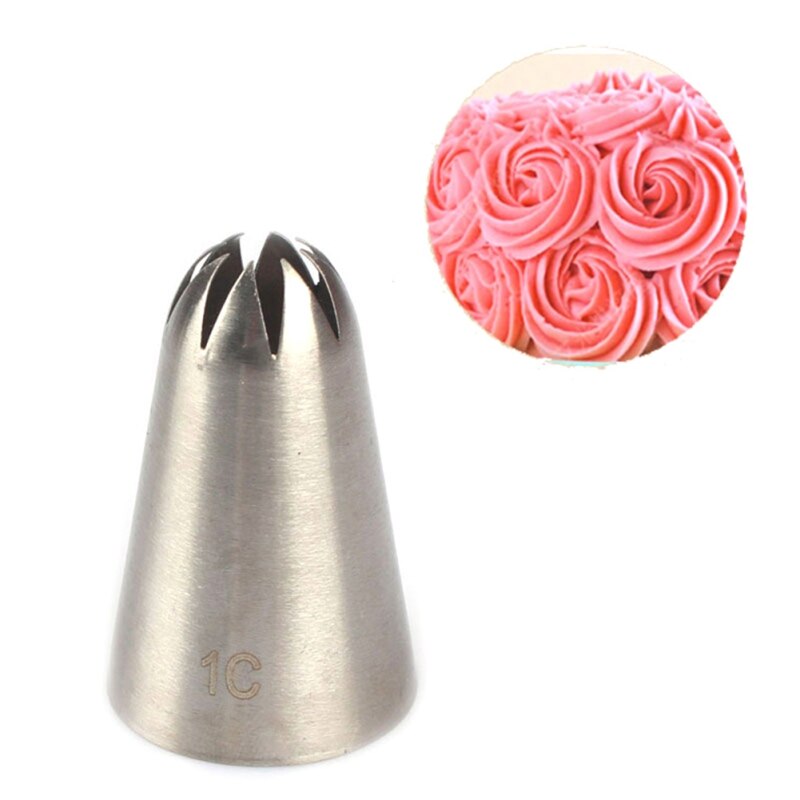 5pcs / Set Large Icing Piping Pastry Nozzle Tips Baking Tools Cakes Decoration Set Stainless Steel Nozzles Cake Tool