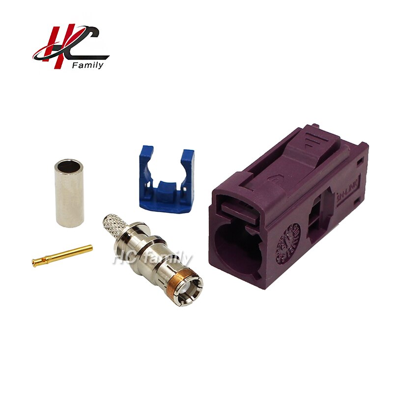 Fakra D Bordeaux Violet/4004 Female Jack Connector Crimp for Cable RG316 RG174