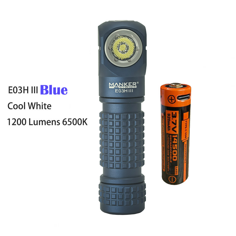 Manker E03H III 1200 lumen 14500 / AA-koplamp: Paars