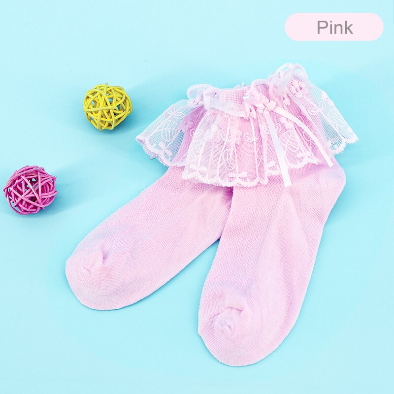 Calcetines tobilleros con volantes y encaje para niñas, blancos y princesas, estilo coreano, 5 pares