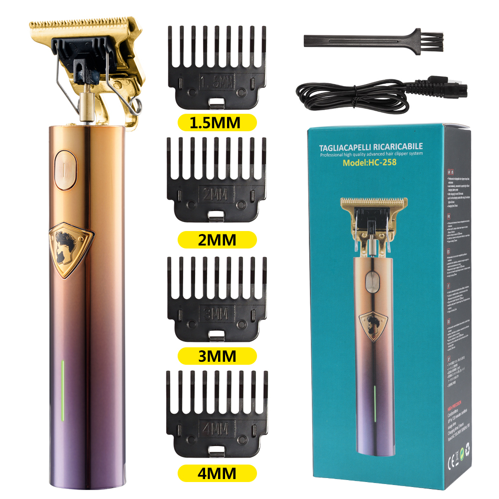 Gorąca sprzedaż nowa elektryczna maszynka do strzyżenia włosów USB akumulator 0mm golarka trymer do brody profesjonalne mężczyźni ścinanie włosów maszyna Barbershop: colorful
