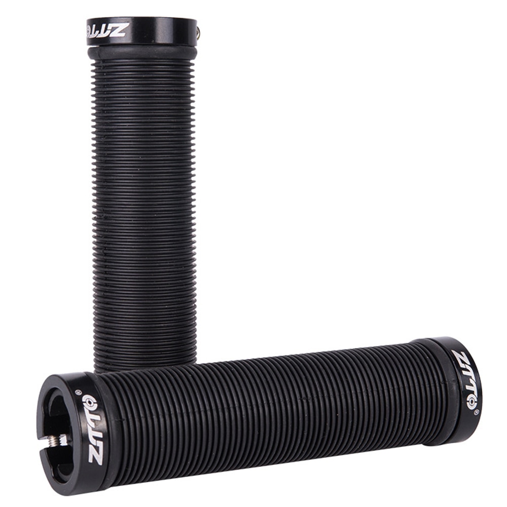 1 par MTB Carretera puños de goma con topes de aluminio para bicicleta Anti-slip Plasti de aleación de aluminio de doble bloqueo apretones de manillar de bicicleta accesorios