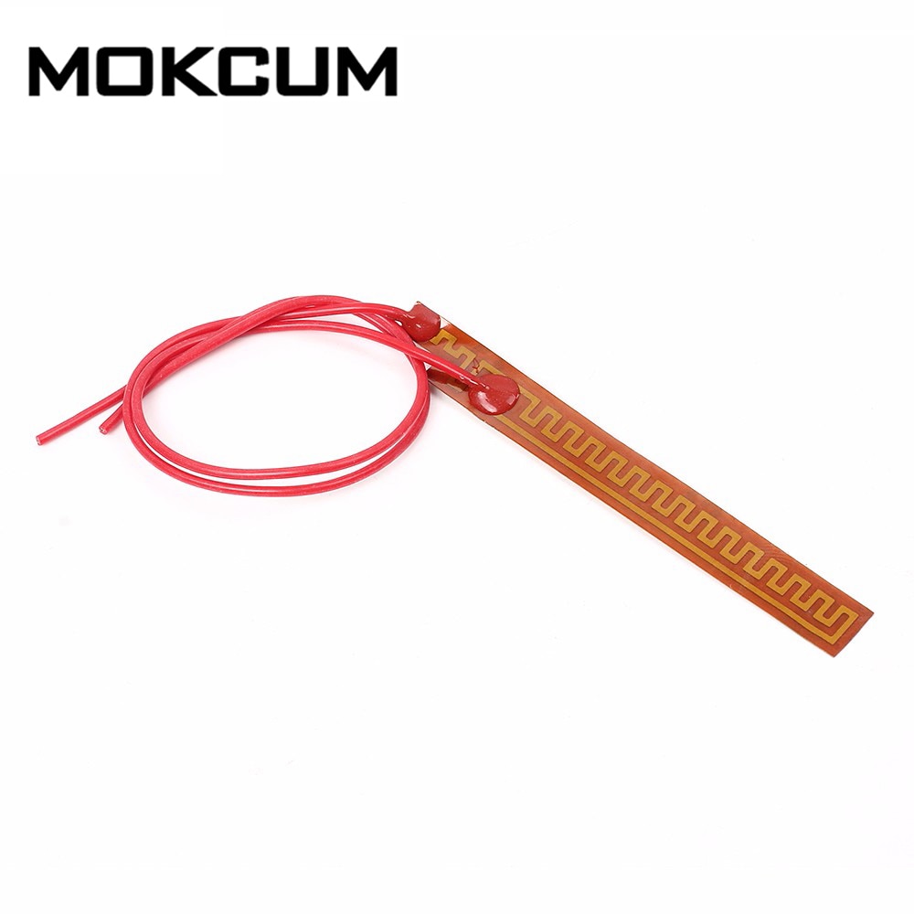 10mm x 93mm 12V 12W Pi Polyimid Electrotherma Heizung Film Platte Erhitzt Heizung Membran Band Platte schnelle Vorwärmen