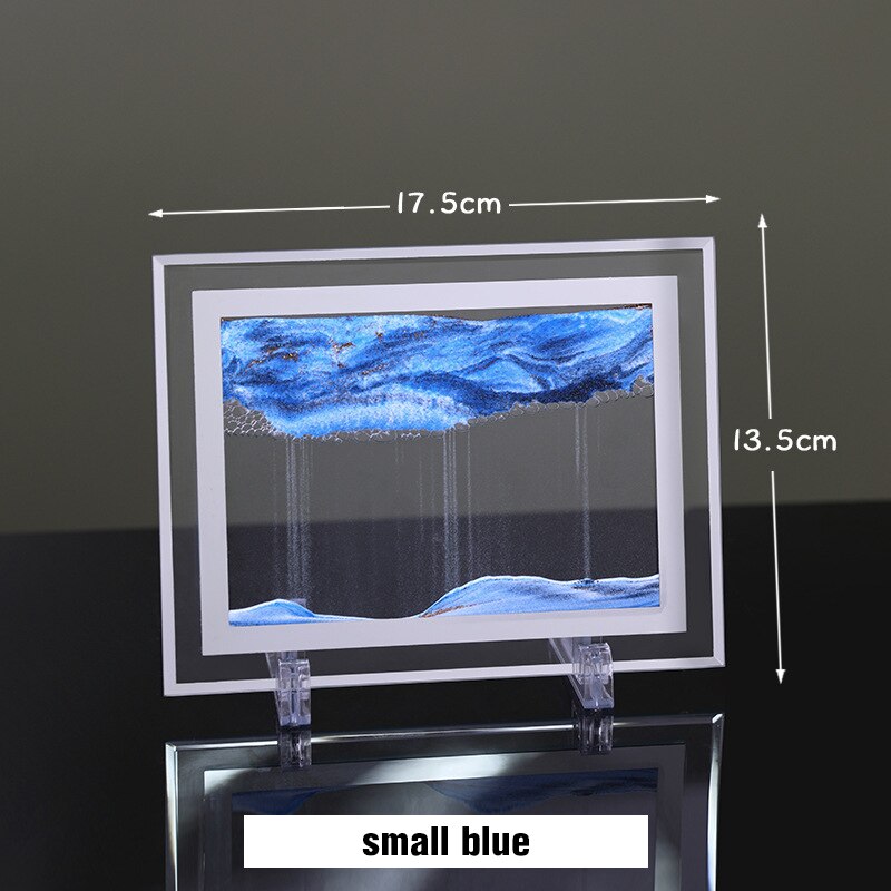 Sablier rotatif 3D avec paysage de sable profond, peinture de sable mouvant, décoration de bureau pour la maison,: S B