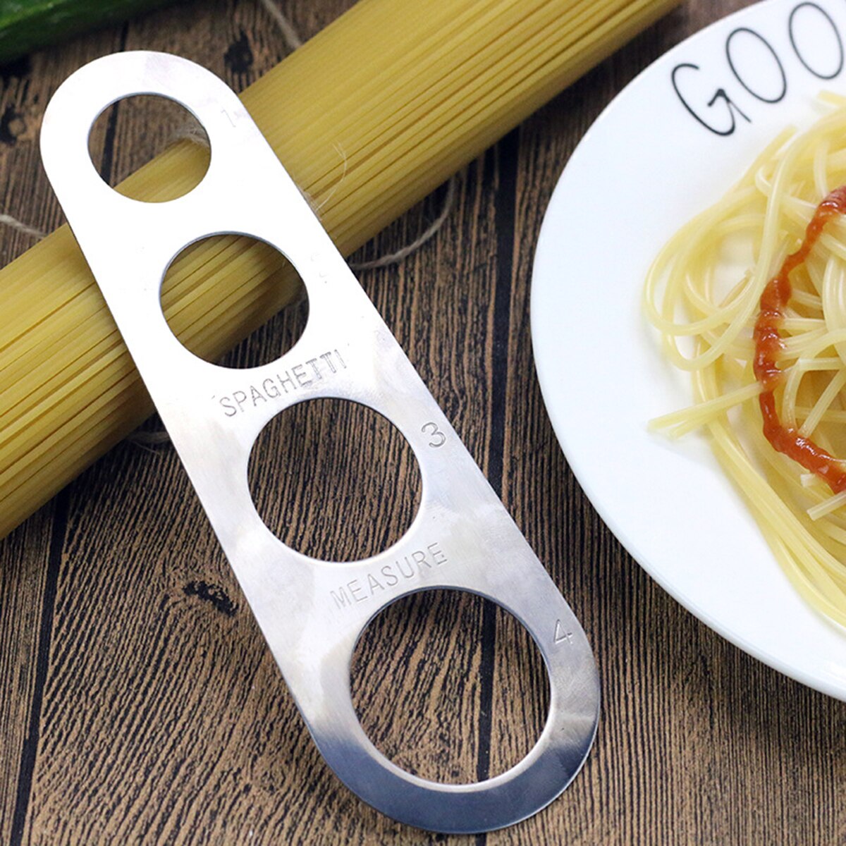 4-Gedeelte Spaghetti Measure Tool Rvs Pasta Portion Control Gadget: Default Title