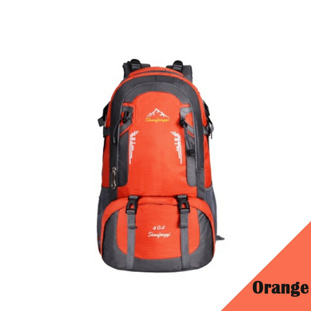 60L Outdoor Travel Hiking Camping Backpack Waterproof Rucksack Trekking Bag Pack: Orange
