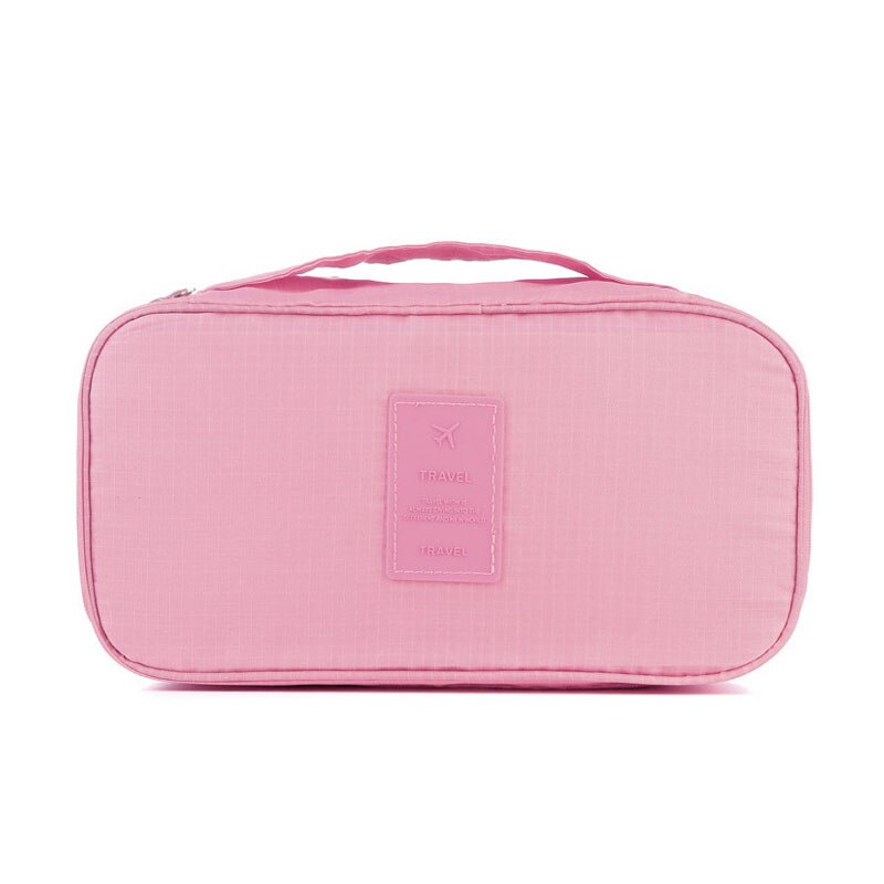 Ondergoed bh sokken organizer box draagbare reis doek verpakking opbergtas vrouwen cosmetische make-up etui koffer reisaccessoires: Roze