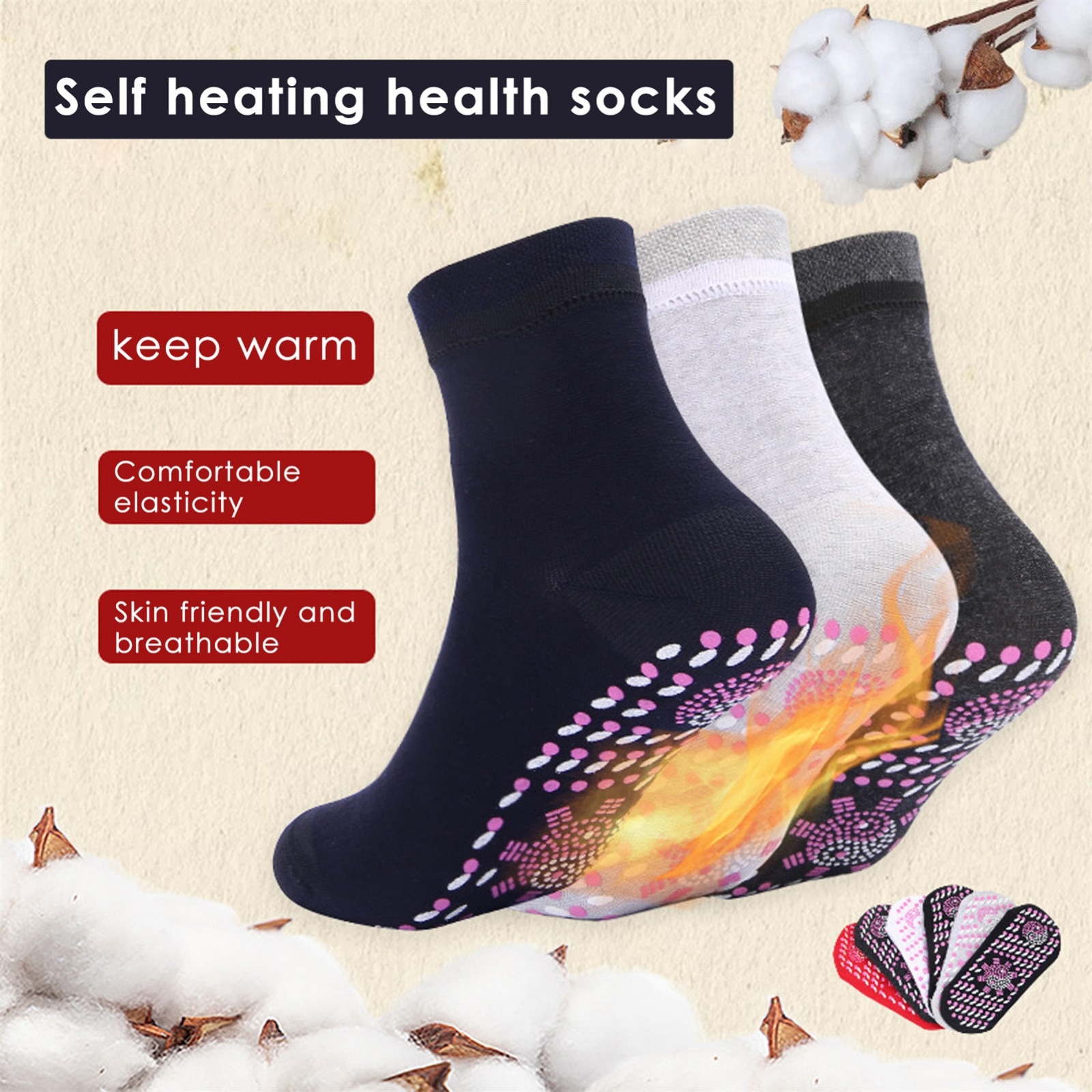 Aus Tür Thermo Socken Tanne Turmalin Magnetische Socken-Selbst Heizung magnetisch Socken unisex Chaussette Hiver Homme