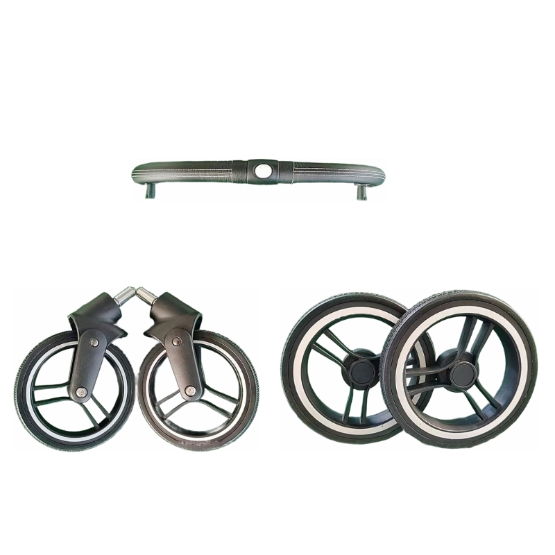 Kinderwagenwielset Betrouwbare rubberen en metalen kinderwagenwielen Vervanging voorarmsteun voor Yoya Dearest