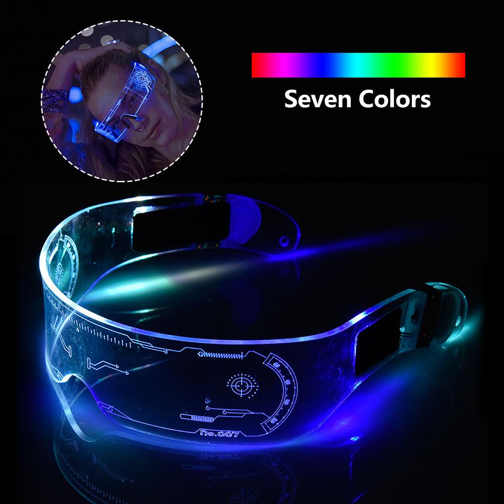 Led briller el wire neon fest lysende led briller lys op glas rave kostume fest indretning dj solbriller halloween indretning