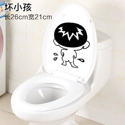 Cartoon Waterproof Toilet Bathroom Sticker Household Toilet Sticker Personality Funny Decoration Sticker: Purple