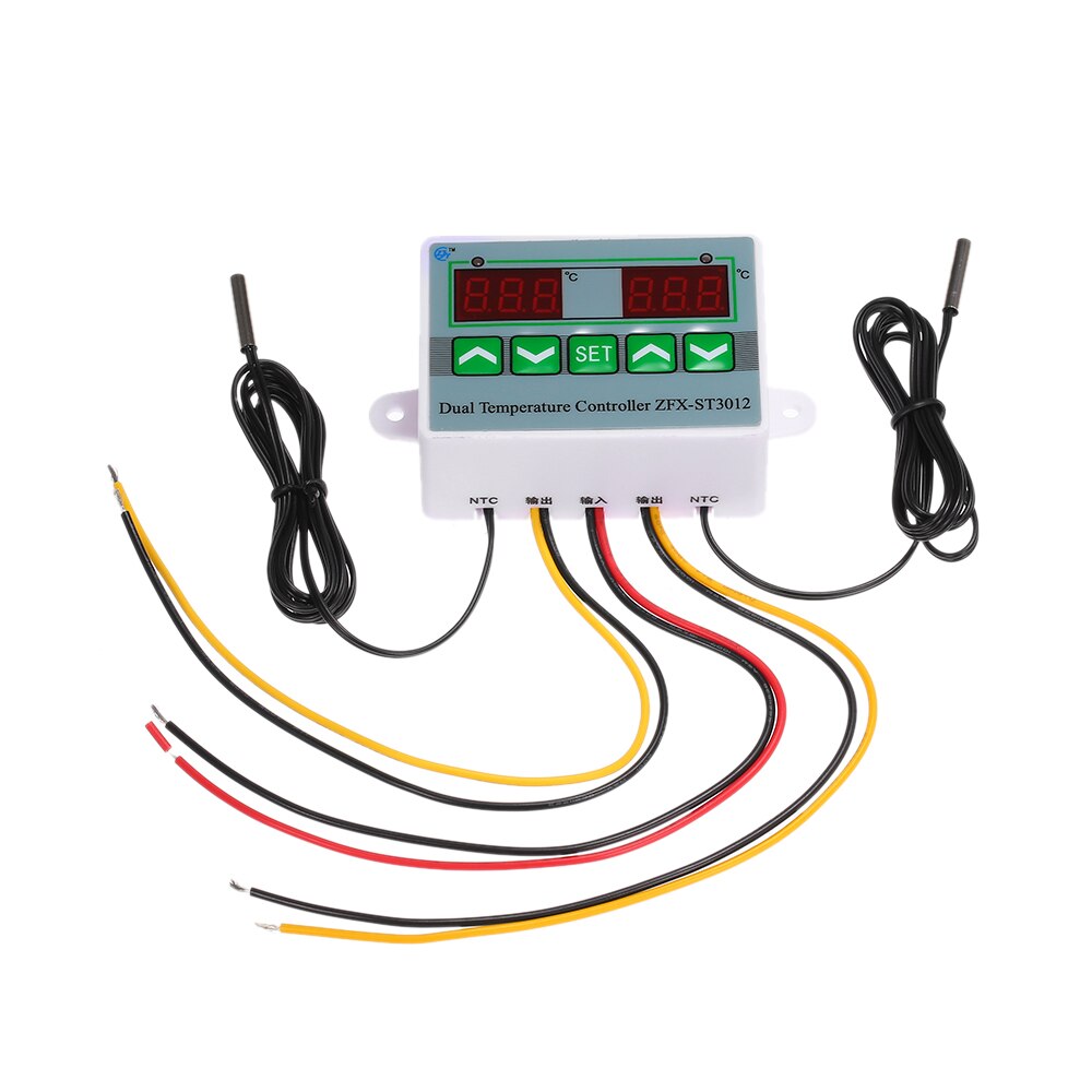 ZFX-ST3012 LED Digital Display Temperature controller Intelligent Digital Dual Thermostat Thermo Controller NTC Sensor Probe
