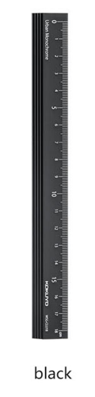 TUNACOCO Japanse KOKUYO WSG 19cm Vouwen Eenvoudige Heerser Leren Briefpapier Tekening opstellen regels Levert Qt1710141: black