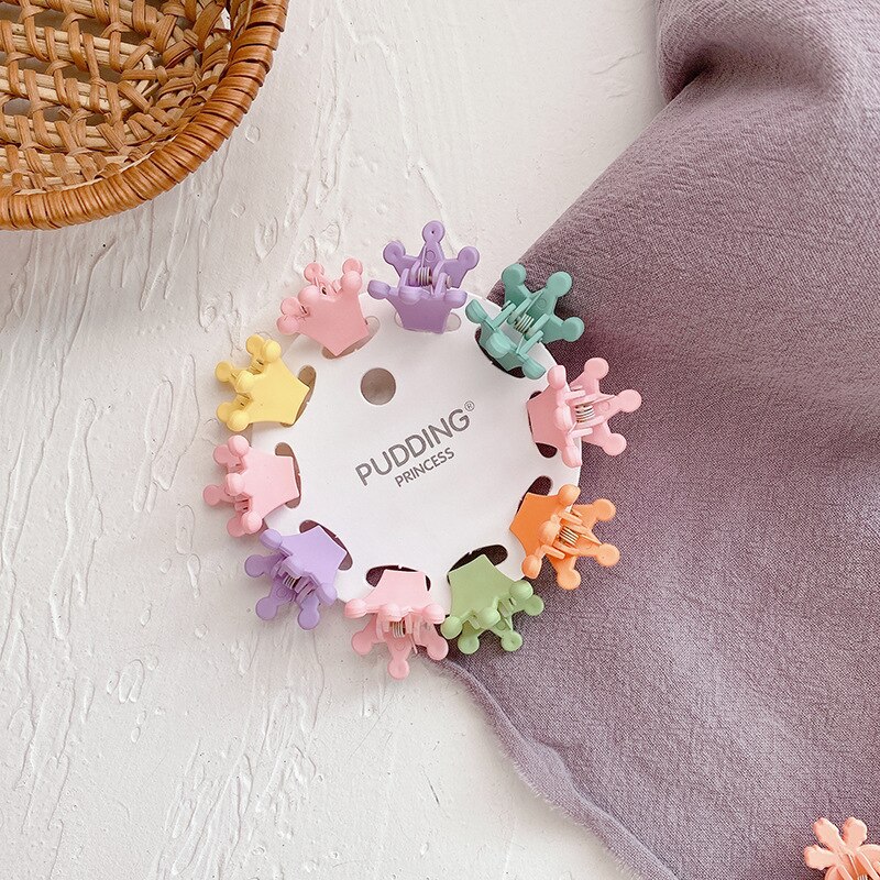 10PCS/Set Girls Cartoon Colorful Flower Mini Hair Claws Kids Sweet Hairpins Children Hair Accessories Cute Hair Clip