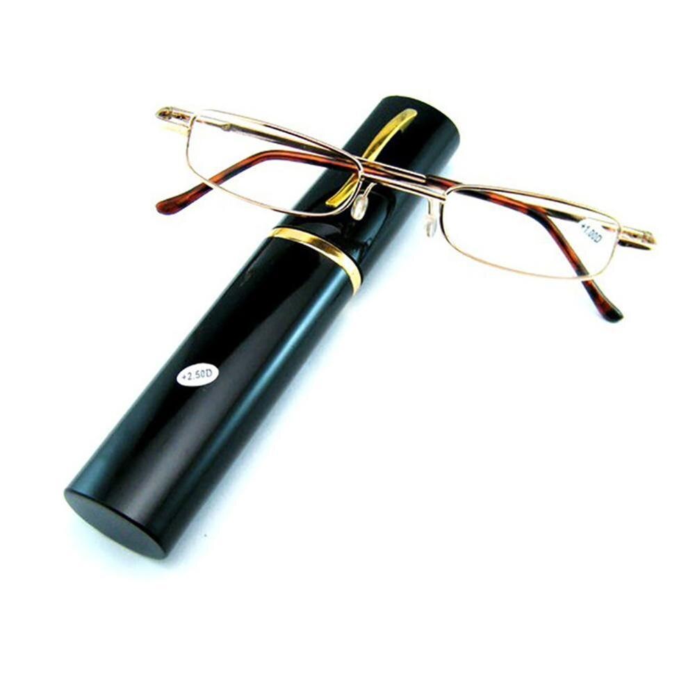 Brown 250 Graden Glazen Lente Voet Metalen Leesbril Houder Pen Ultralichte Bril Lezen Hars Draagbare U3C4: 250 degrees black