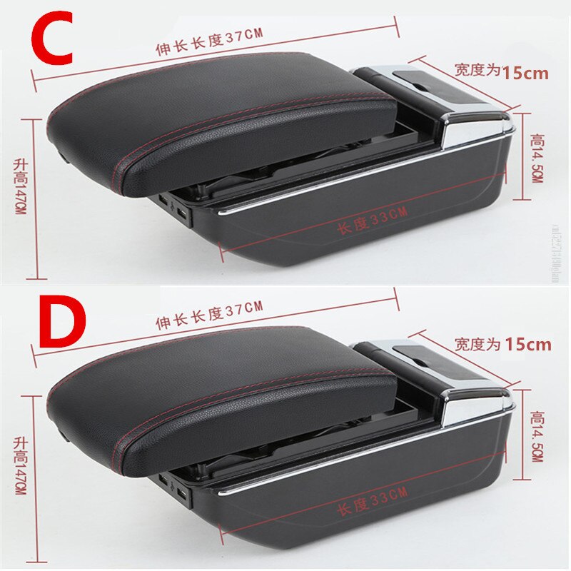 Draaibare Armsteun Doos Voor Renault Dacia Duster 2 Centrale Console Opbergdoos Bekerhouder Pu Lederen Usb