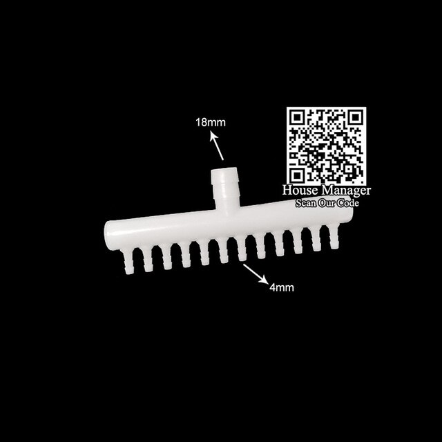 Aquarium Air Splitter Multi Control Fish Tank Air Pump Flow Splitter Distributor Valve Tap Lever use with pipe tube: White 1to12 18mm