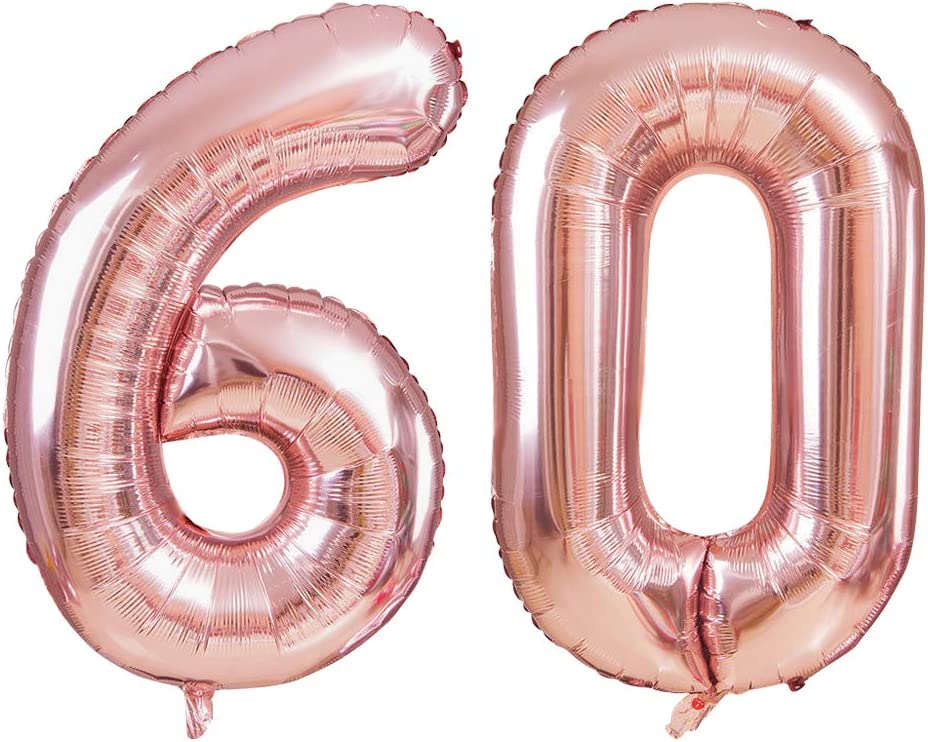 60e verjaardagsdecoratie voor vrouwen roségouden feestbanner Hangende Swirl verjaardagsborden Verjaardagsjerp voor vrouwen: Dark Gray