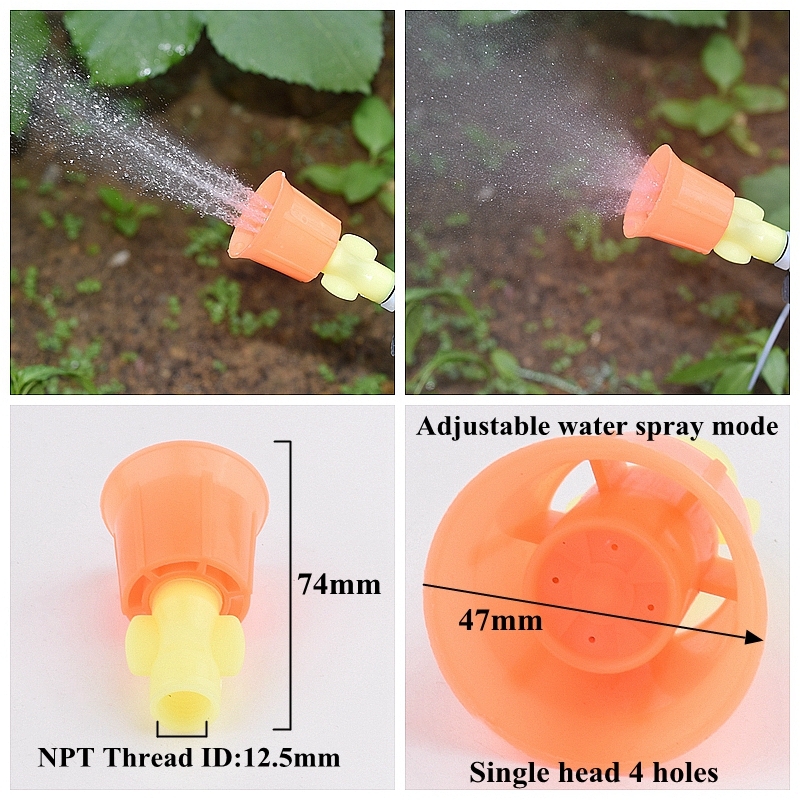 2Pcs Garden Irrigation Watering Atomizing Sprayer Nozzle Adjustable Spray Mode Nozzle Hand Pressure Pesticide Spraying Accessory: light yellow