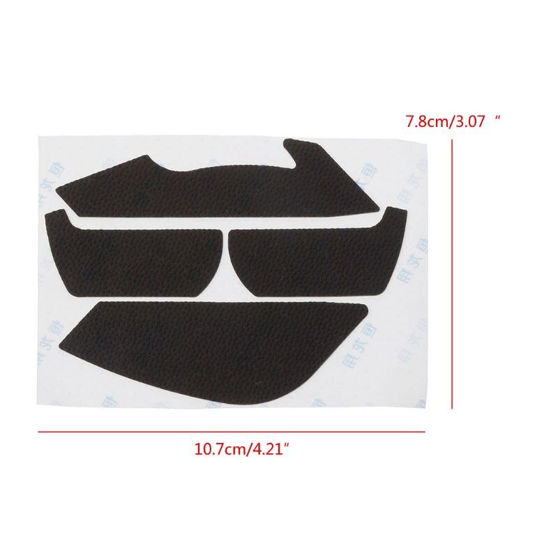 Cinta antideslizante negra para ratón, pegatinas laterales para patines, almohadillas resistentes al sudor para ZOWIE GEAR S2 Mouse C26, 1 Juego