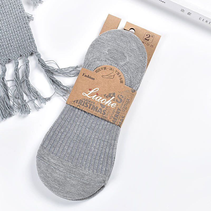 Invisible Short Woman Sweat summer comfortable cotton bamboo girl women's boat socks ankle low female invisible Cotton 1 pairs: Gray