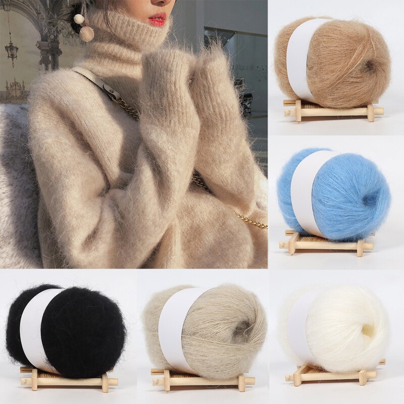 25G Practical Angola Mohair Yarn Delicate Smooth Wool Yarn Soft Fine Wool Crochet Yarn For Knitting Scarf Shawl Clothing Hat