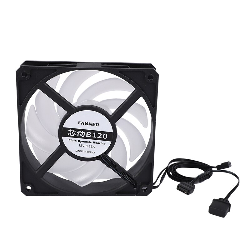 RGB Computer Case Fan 12cm - ARGB Addressable Lighting - DC 12V Cooling Fan for Desktop PC Chassis & Water Cooling: Default Title