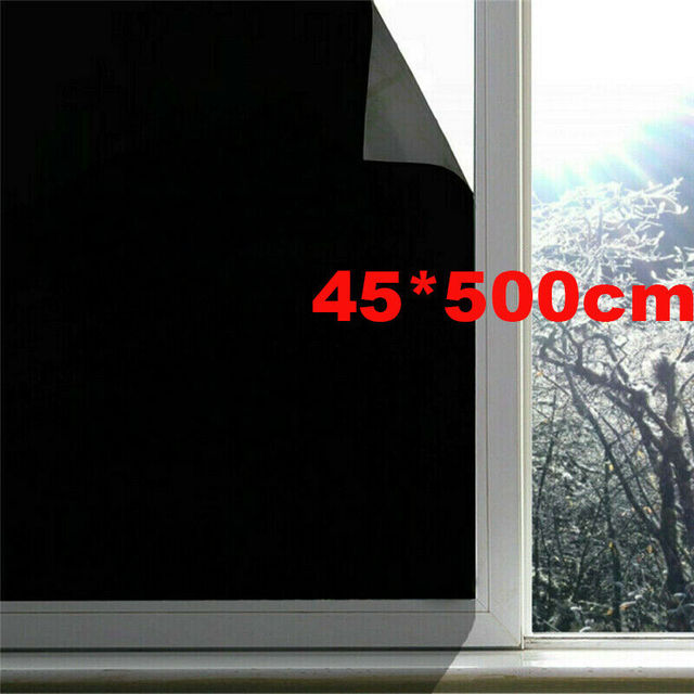 Blackout Statische Cling Openslaande Film Voor Privacy Bescherming Aan Blok Zon Uv Thermische Isolatie Privacy Film Glas Folie Voor Thuis: 45x500cm