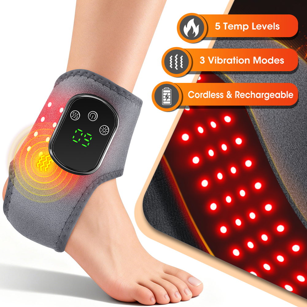 Rood licht draadloze enkelmassageapparaat Polsbandages Steunbrace Enkelverwarmingskussen Verwarmde hand- en voettrillingsmassageriem