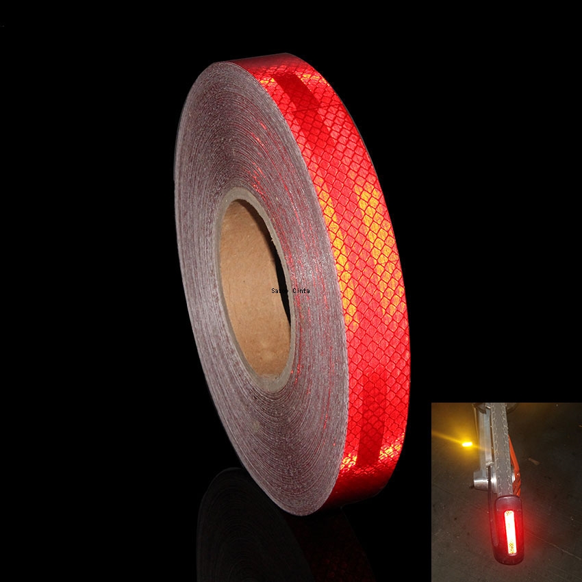 Bande réfléchissante rétro rouge haute intensité, autocollants de sécurité extérieure, bandes réfléchissantes 25mm x 5m, Film adhésif étanche pour voiture et vélo