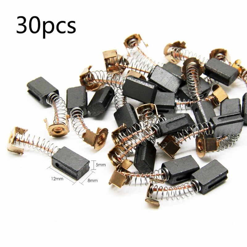 30Pcs Carbon Motor Brushes Electric Rotary Motor Tool for Dremel Electric Motors Spare Part Repair (12X8X5mm Base)