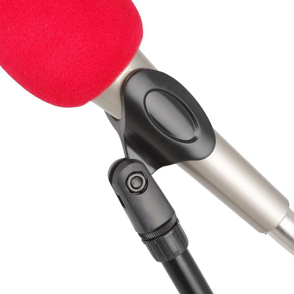 Foldable Adjustable Desktop Tripod Microphone Stand with Mic Clip Holder Bracket for Meeting Lectures Podcasts