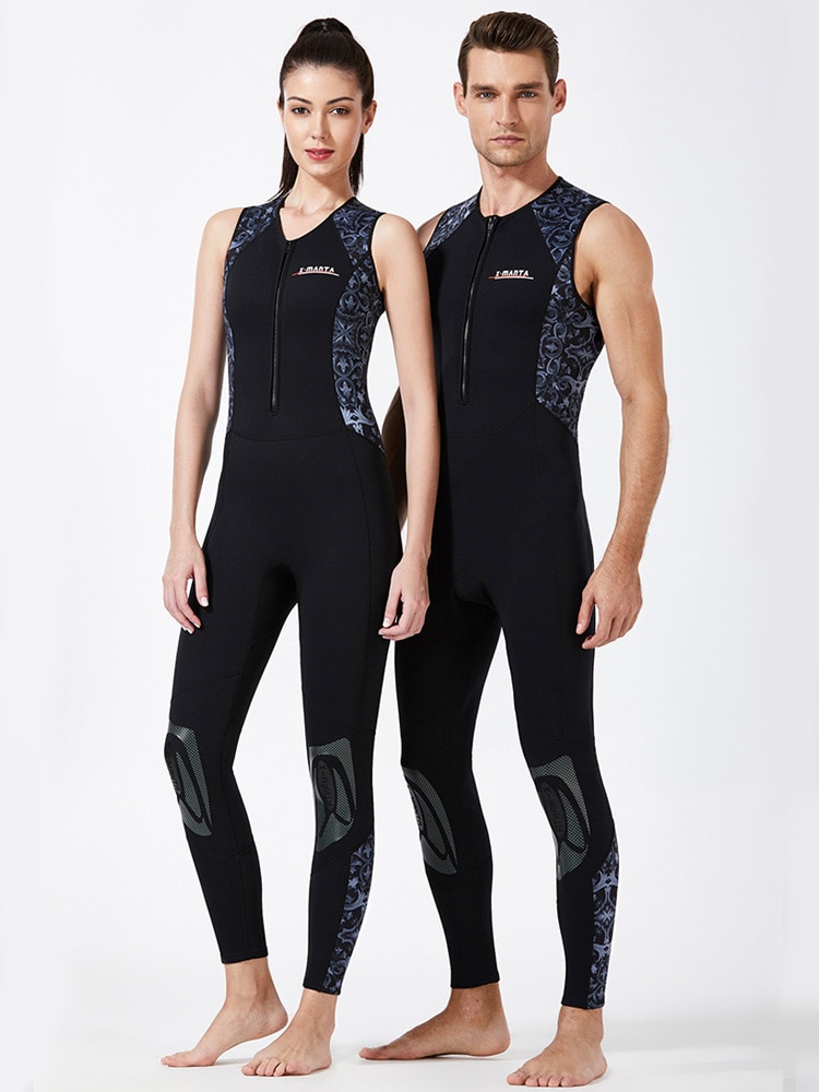 1.5 millimetri Lungo John Muta-Sweat Suit-Vestito di Sauna di Un Pezzo Anteriore Della Chiusura Lampo Senza Maniche Muta per le Immersioni, nuoto, PALESTRA Bruciatore di Grasso