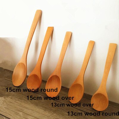 50 stk træ bambus skeer honning ske baby skeer mini skeer: 15cm runde træ