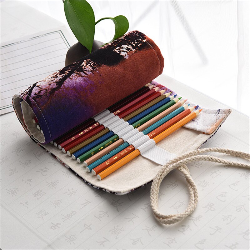 Kawaii lerret straffe rull skole blyant sak 36/48/... – Grandado