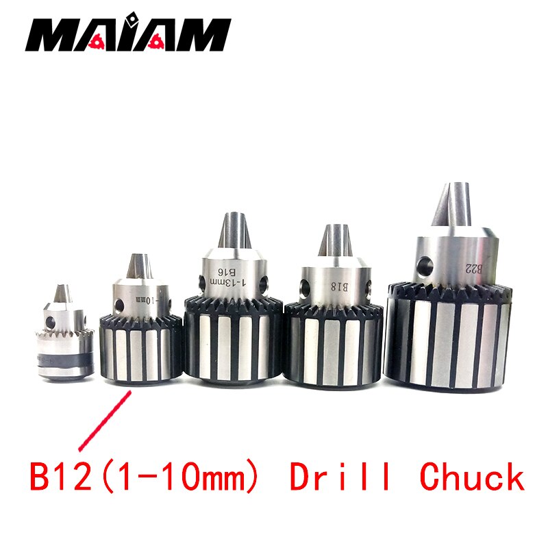 Borrchuck  b10 b12 b16 b18 0.6-6mm 1-10mm 1-16mm 1-13mm 3-16mm 1-16mm chuck för cnc verktygsmaskin borrchuck rotationsklämning: B12 (1-10mm)